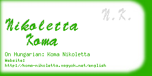 nikoletta koma business card